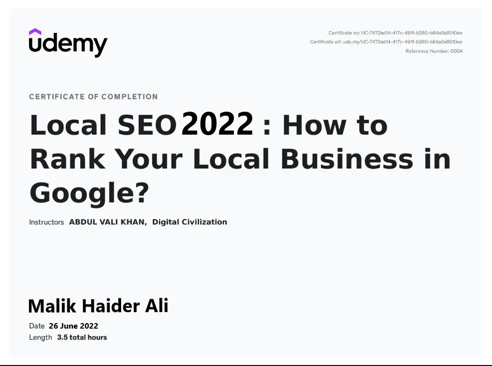Local Seo Speiclaist | Local Seo | Local Seo Certificate